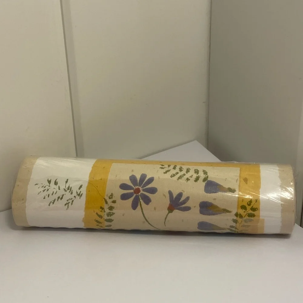 90s springmaid wall paper wall border floral LOVES ME daises Spring Maid vintage